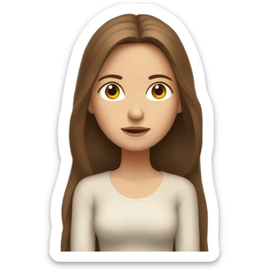 a white girl with long brown hair is meditating sticker
