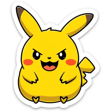 fat Pikachu with acne screaming sticker
