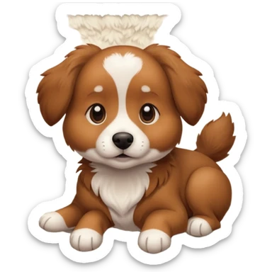 Make a cute brown dog i a carpet sticker