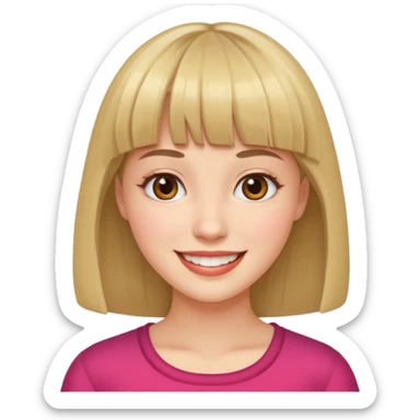 feminine and with bangs   sticker