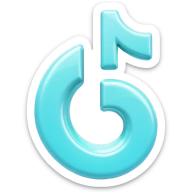 Purple and Cian Symbol of TikTok app sticker