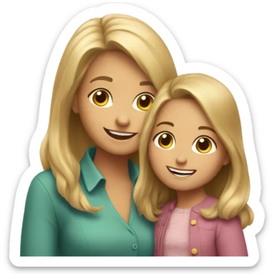 happy aunt and niece  sticker