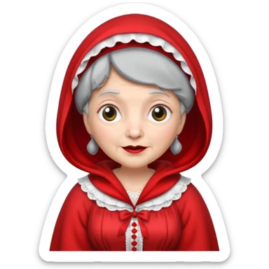 the Big Bad Wolf disguised as Little Red Riding Hood's grandmother sticker