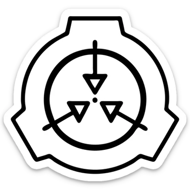 SCP Foundation logo, minimalist, black and white, suitable for use as an icon, no text sticker