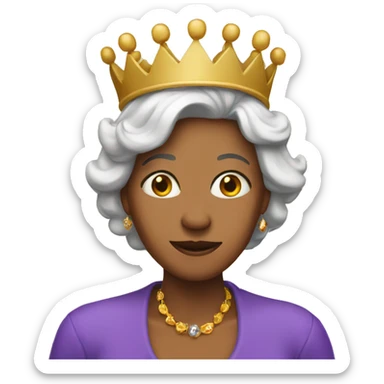 Crazy single aunt wearing a crown sticker