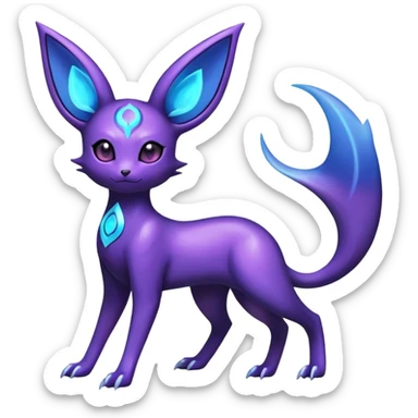 Shiny Dark Ethereal Noibat-Espeon-Umbreon-Nidorino-fusion-hybrid full body sticker