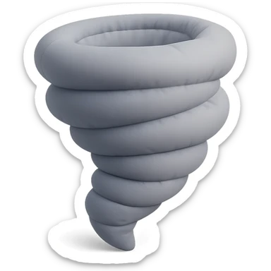 plush cushion tornado, stylized and cute sticker