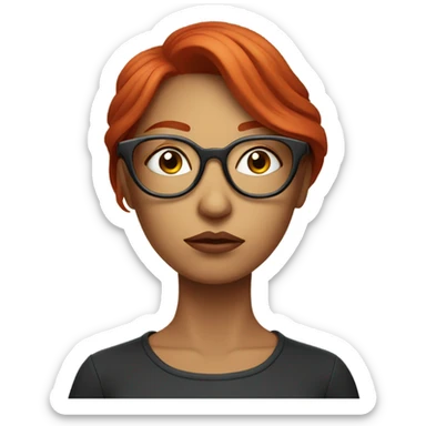 red hair woman nutritionist with glasses thinking money sticker