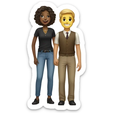 boys in stylish with a wife who also smiles sticker