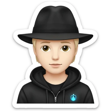 Hacker woth fedora sticker