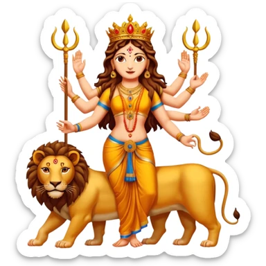 Divine Mother Durga & Lion. sticker