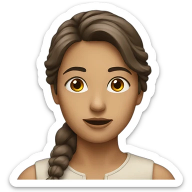 A woman looking to the left sticker