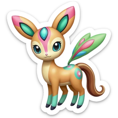 Colorful Exotic Meloetta-Keldeon-Kirby-Fakémon-creature-hybrid sticker