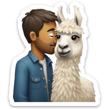 man kiss llama sticker