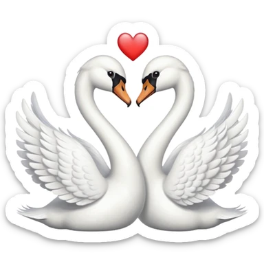 Two swan making a heart 💗 sticker