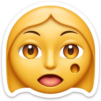 crée un visage emoji iphone avec les yeux en mode malicieux, avec le bout de l'index dans la bouche sur le coté en mode coquin comme envie de croquer sticker