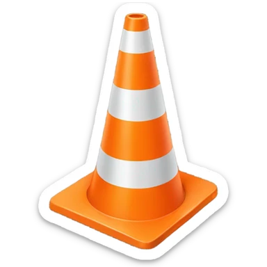 Orange safety cone sticker