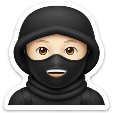 Create an emoji wearing a black ski mask not a creepy big smile though and no need for spoons sticker