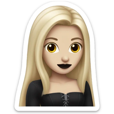 blonde vampire with long blonde straight hair and dark lipstick sticker