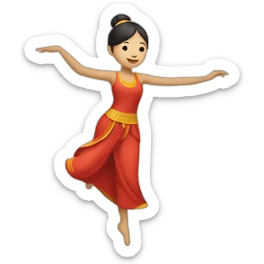 Danseuse vietnamienne et son enfant  sticker