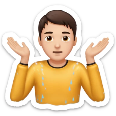 clothed brunette Man drowning in large pool of water with splashes   sticker