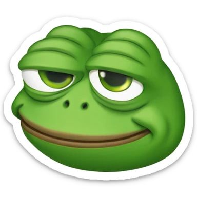 Pepe the frog in full growth points with his finger sticker