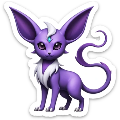 Shiny Exotic Badass Mysterious Gothic Espeon-Absol-Pokémon-Fakémon-hybrid-creature (full body) sticker