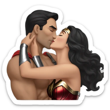 Super man kiss Wonder Woman sticker