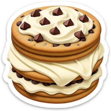 chocolate chip cookie sandwich with buttercream frosting sticker