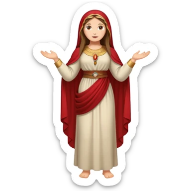 fullbody Mary Magdalene, voluptuous and strong, in traditional biblical dress sticker