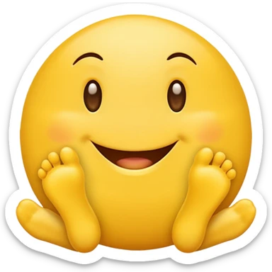 Happy Yellow Emoji Face with Feet sticker