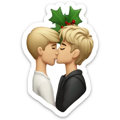 justin bieber kissing underneath the mistletoe sticker