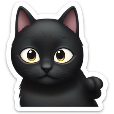 A black cat whos perfect with another black cat whos smaller and chubby sticker
