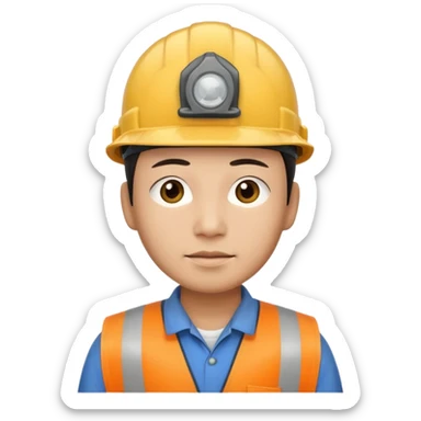 The narrow-eyed Chinese construction worker sticker