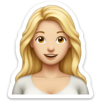 A Woman with Long blond Hair is pregnant celebrating her Birthday sticker