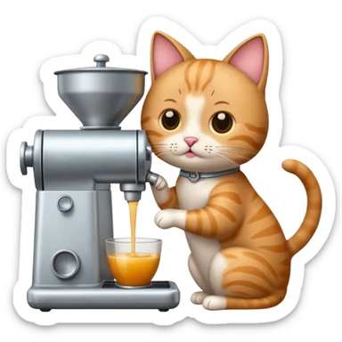 gato cociendo en una maquina de cocer sticker