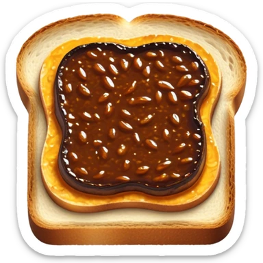 Cinematic Realistic Vegemite on Toast Dish Emoji, depicted with a generous spread of savory Vegemite on perfectly toasted bread, rendered with vibrant textures and warm lighting that captures its uniquely Australian flavor. sticker