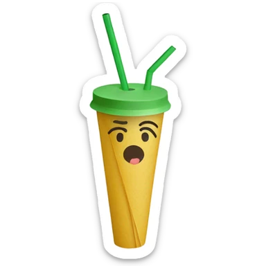 Colored Paper straw sticker