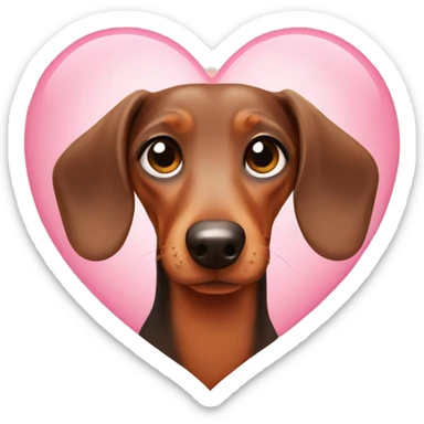 Dachshund with Heart sticker