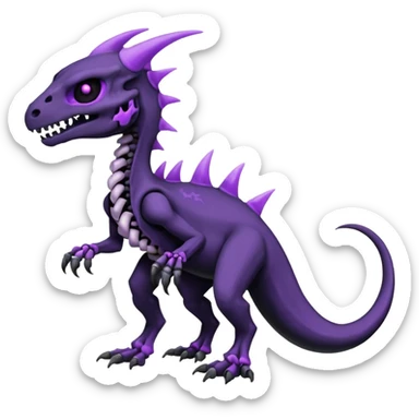 Nebulae Gothic Spooky Salandit-Cubone-Duskull-Noibat-Fakémon-hybrid-creature (full body)  sticker