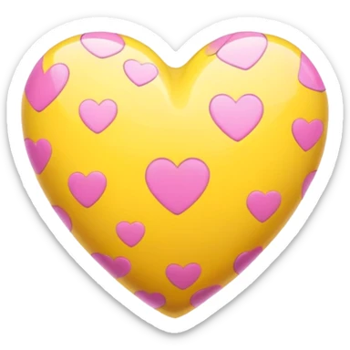 Yellow heart with pink dots sticker