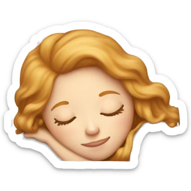 Strawberry Blonde girl sleeping on a pillow sticker