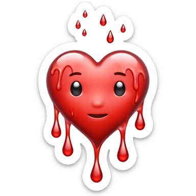 Heart melting and reforming, drip frozen mid-fall sticker