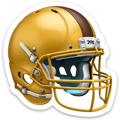 College football player helmet in gold color  sticker
