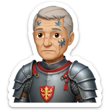 elderly tattooed knight, tattooed shoulder sticker