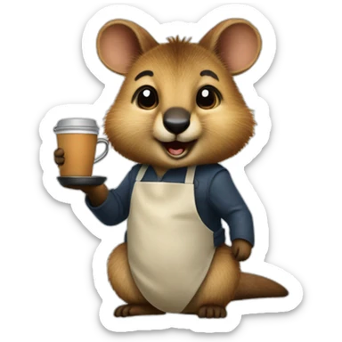 quokka wallaby barista sticker