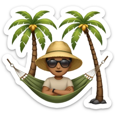 palm tree with hammock in Volcano Island sticker
