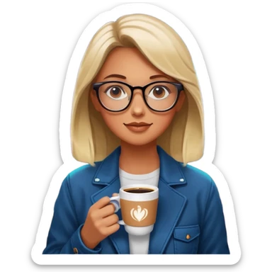 Woman with coffee , coffe shop neon glow, Midnight Wander. sticker