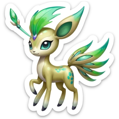 Colorful Shiny Edgy Cool Badass Painted Splashed Exotic Meloetta-Palkia-Virizion-Fakémon-creature-hybrid sticker