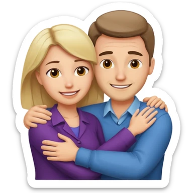 two Bestie man and woman coworkers teacher hug sarcastic sticker